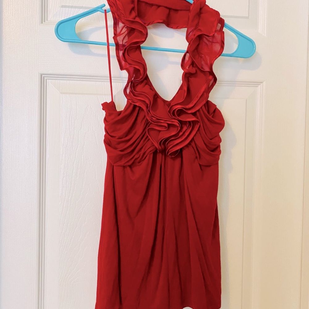 Ruffled halter top
